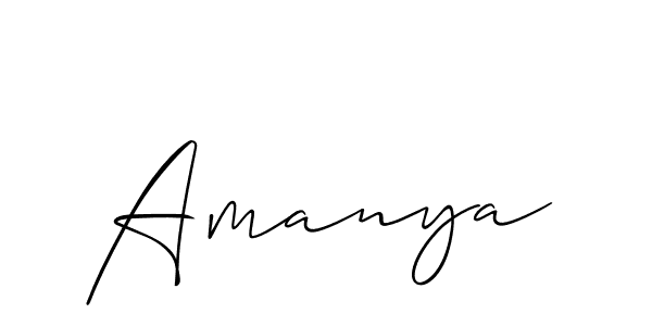 Design your own signature with our free online signature maker. With this signature software, you can create a handwritten (Allison_Script) signature for name Amanya. Amanya signature style 2 images and pictures png