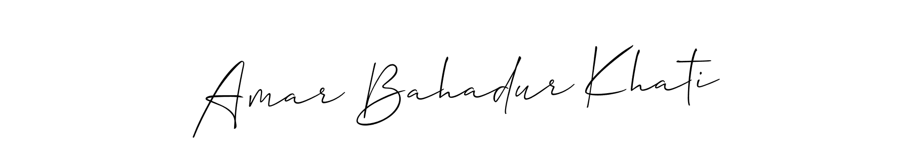 It looks lik you need a new signature style for name Amar Bahadur Khati. Design unique handwritten (Allison_Script) signature with our free signature maker in just a few clicks. Amar Bahadur Khati signature style 2 images and pictures png