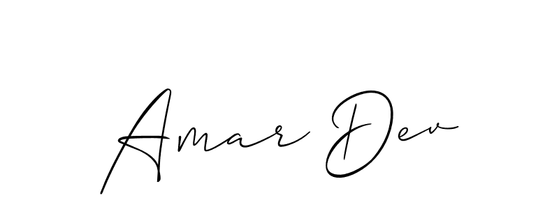 Make a beautiful signature design for name Amar Dev. With this signature (Allison_Script) style, you can create a handwritten signature for free. Amar Dev signature style 2 images and pictures png