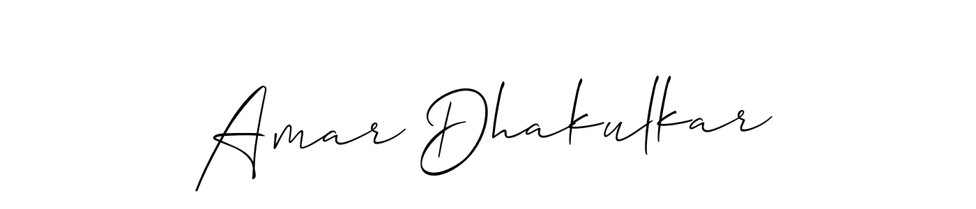 This is the best signature style for the Amar Dhakulkar name. Also you like these signature font (Allison_Script). Mix name signature. Amar Dhakulkar signature style 2 images and pictures png