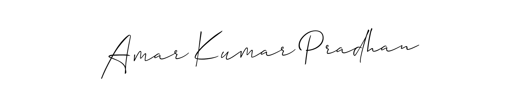 The best way (Allison_Script) to make a short signature is to pick only two or three words in your name. The name Amar Kumar Pradhan include a total of six letters. For converting this name. Amar Kumar Pradhan signature style 2 images and pictures png