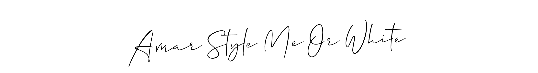 Also You can easily find your signature by using the search form. We will create Amar Style Me Or White name handwritten signature images for you free of cost using Allison_Script sign style. Amar Style Me Or White signature style 2 images and pictures png