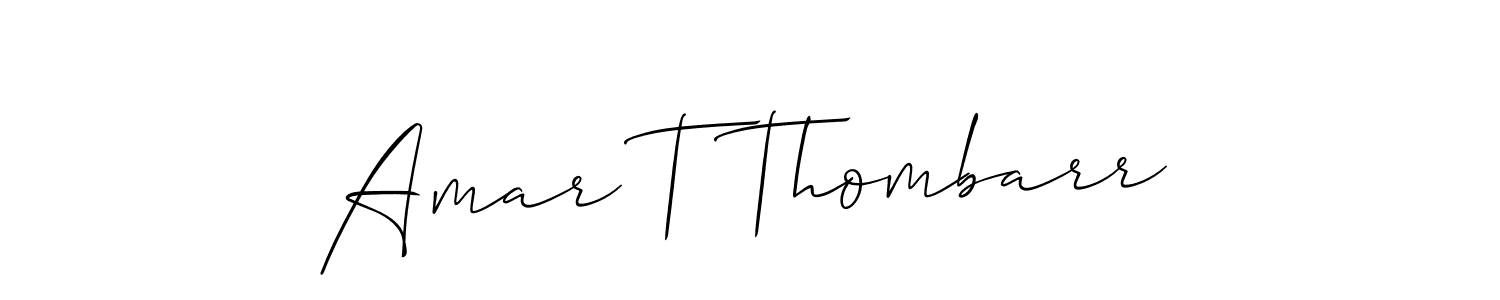 How to make Amar T Thombarr name signature. Use Allison_Script style for creating short signs online. This is the latest handwritten sign. Amar T Thombarr signature style 2 images and pictures png