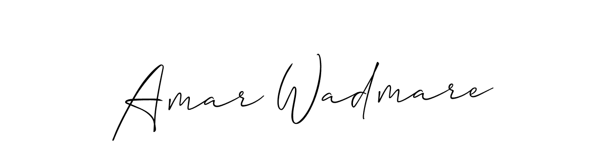 How to make Amar Wadmare name signature. Use Allison_Script style for creating short signs online. This is the latest handwritten sign. Amar Wadmare signature style 2 images and pictures png