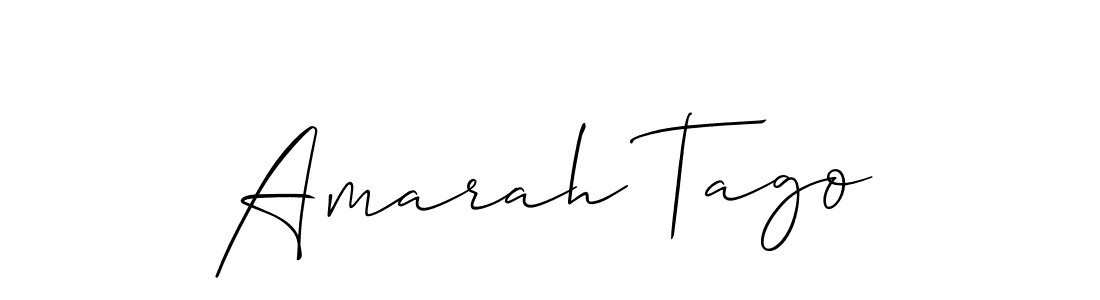 Make a short Amarah Tago signature style. Manage your documents anywhere anytime using Allison_Script. Create and add eSignatures, submit forms, share and send files easily. Amarah Tago signature style 2 images and pictures png