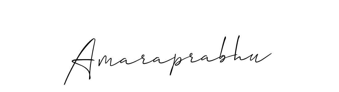 The best way (Allison_Script) to make a short signature is to pick only two or three words in your name. The name Amaraprabhu include a total of six letters. For converting this name. Amaraprabhu signature style 2 images and pictures png