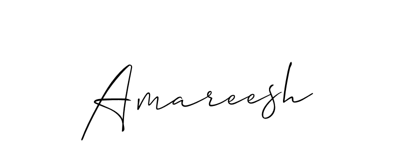 Use a signature maker to create a handwritten signature online. With this signature software, you can design (Allison_Script) your own signature for name Amareesh. Amareesh signature style 2 images and pictures png