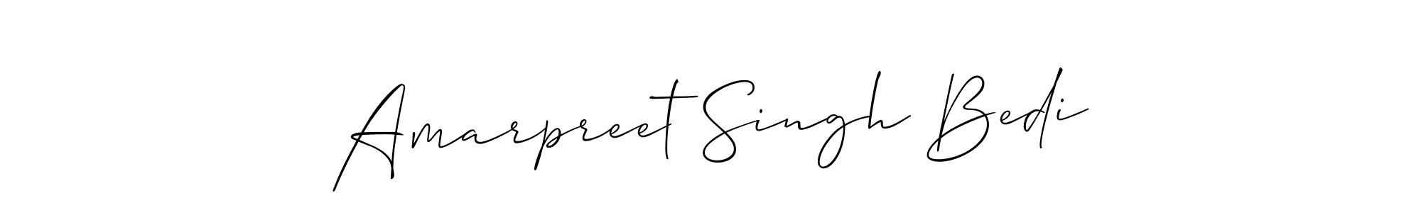 Create a beautiful signature design for name Amarpreet Singh Bedi. With this signature (Allison_Script) fonts, you can make a handwritten signature for free. Amarpreet Singh Bedi signature style 2 images and pictures png