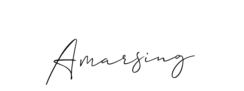 Design your own signature with our free online signature maker. With this signature software, you can create a handwritten (Allison_Script) signature for name Amarsing. Amarsing signature style 2 images and pictures png