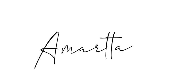 How to make Amartta signature? Allison_Script is a professional autograph style. Create handwritten signature for Amartta name. Amartta signature style 2 images and pictures png