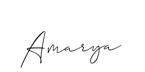 Make a beautiful signature design for name Amarya. With this signature (Allison_Script) style, you can create a handwritten signature for free. Amarya signature style 2 images and pictures png