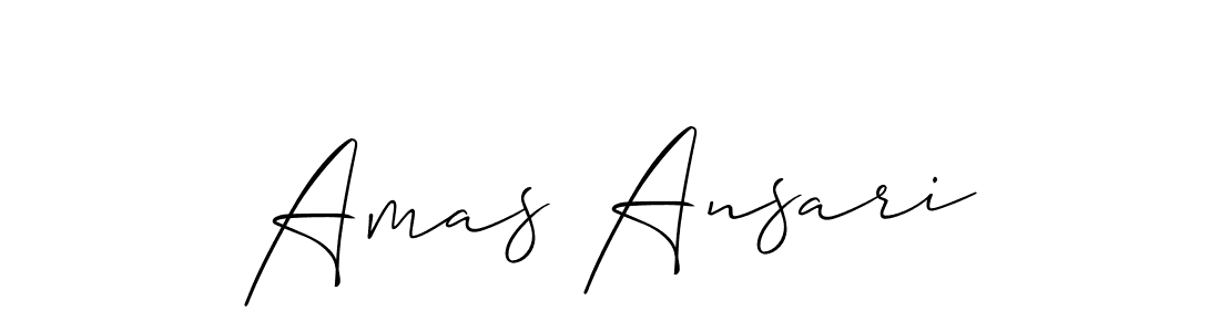 It looks lik you need a new signature style for name Amas Ansari. Design unique handwritten (Allison_Script) signature with our free signature maker in just a few clicks. Amas Ansari signature style 2 images and pictures png