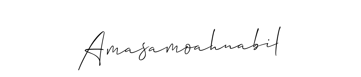 Use a signature maker to create a handwritten signature online. With this signature software, you can design (Allison_Script) your own signature for name Amasamoahnabil. Amasamoahnabil signature style 2 images and pictures png