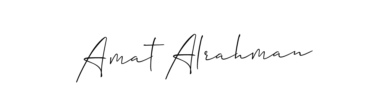 Create a beautiful signature design for name Amat Alrahman. With this signature (Allison_Script) fonts, you can make a handwritten signature for free. Amat Alrahman signature style 2 images and pictures png