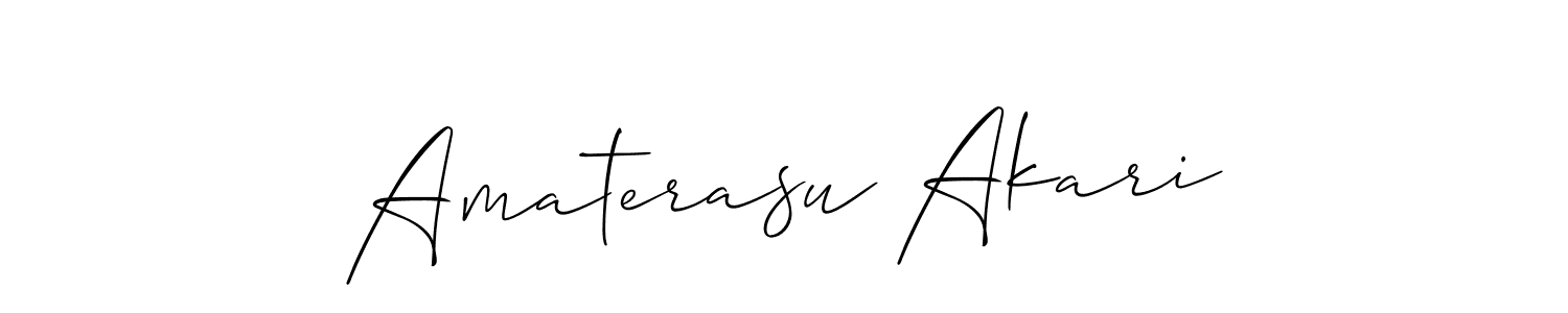 How to make Amaterasu Akari signature? Allison_Script is a professional autograph style. Create handwritten signature for Amaterasu Akari name. Amaterasu Akari signature style 2 images and pictures png