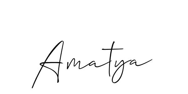 Make a beautiful signature design for name Amatya. With this signature (Allison_Script) style, you can create a handwritten signature for free. Amatya signature style 2 images and pictures png