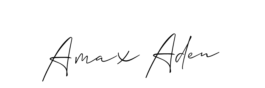 You should practise on your own different ways (Allison_Script) to write your name (Amax Aden) in signature. don't let someone else do it for you. Amax Aden signature style 2 images and pictures png