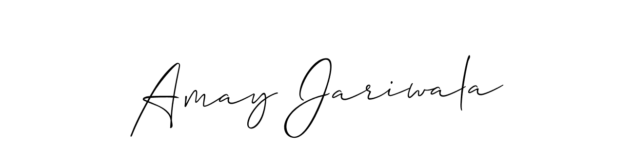 Amay Jariwala stylish signature style. Best Handwritten Sign (Allison_Script) for my name. Handwritten Signature Collection Ideas for my name Amay Jariwala. Amay Jariwala signature style 2 images and pictures png