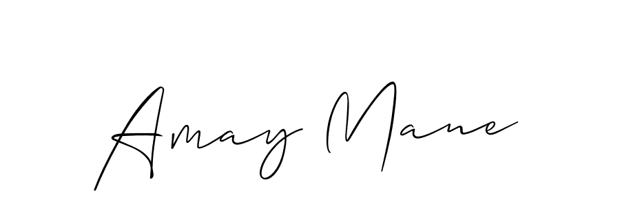 Make a beautiful signature design for name Amay Mane. With this signature (Allison_Script) style, you can create a handwritten signature for free. Amay Mane signature style 2 images and pictures png