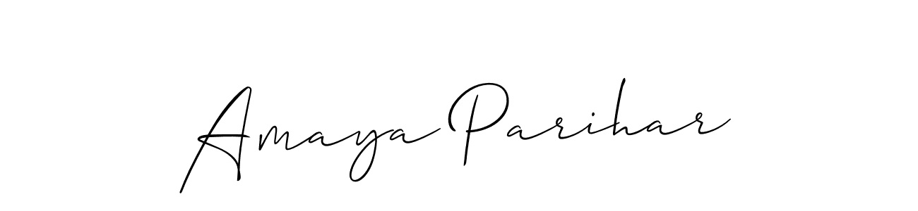 Also we have Amaya Parihar name is the best signature style. Create professional handwritten signature collection using Allison_Script autograph style. Amaya Parihar signature style 2 images and pictures png