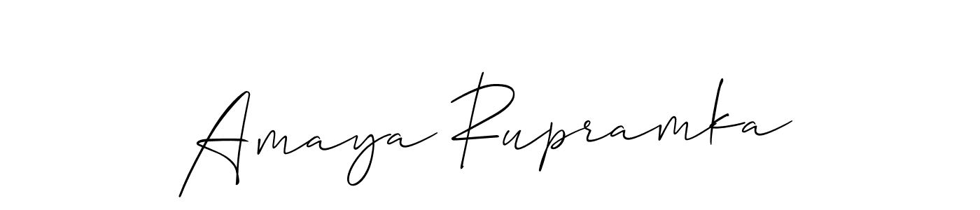 Similarly Allison_Script is the best handwritten signature design. Signature creator online .You can use it as an online autograph creator for name Amaya Rupramka. Amaya Rupramka signature style 2 images and pictures png