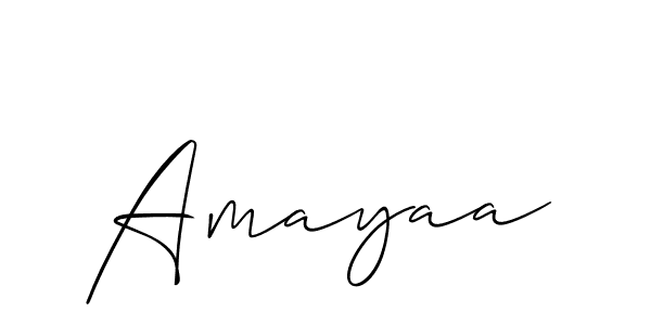 Make a beautiful signature design for name Amayaa. With this signature (Allison_Script) style, you can create a handwritten signature for free. Amayaa signature style 2 images and pictures png