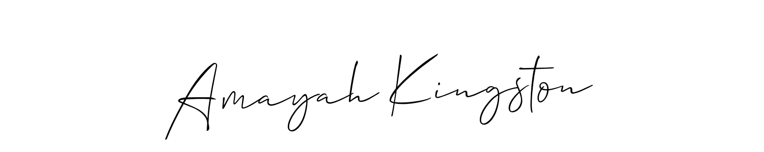 How to Draw Amayah Kingston signature style? Allison_Script is a latest design signature styles for name Amayah Kingston. Amayah Kingston signature style 2 images and pictures png