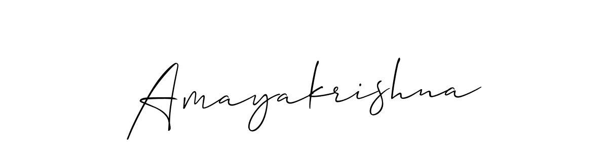 Design your own signature with our free online signature maker. With this signature software, you can create a handwritten (Allison_Script) signature for name Amayakrishna. Amayakrishna signature style 2 images and pictures png