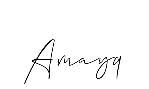 Use a signature maker to create a handwritten signature online. With this signature software, you can design (Allison_Script) your own signature for name Amayq. Amayq signature style 2 images and pictures png