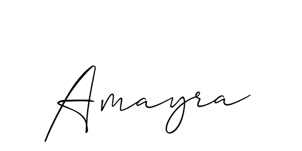 Use a signature maker to create a handwritten signature online. With this signature software, you can design (Allison_Script) your own signature for name Amayra. Amayra signature style 2 images and pictures png