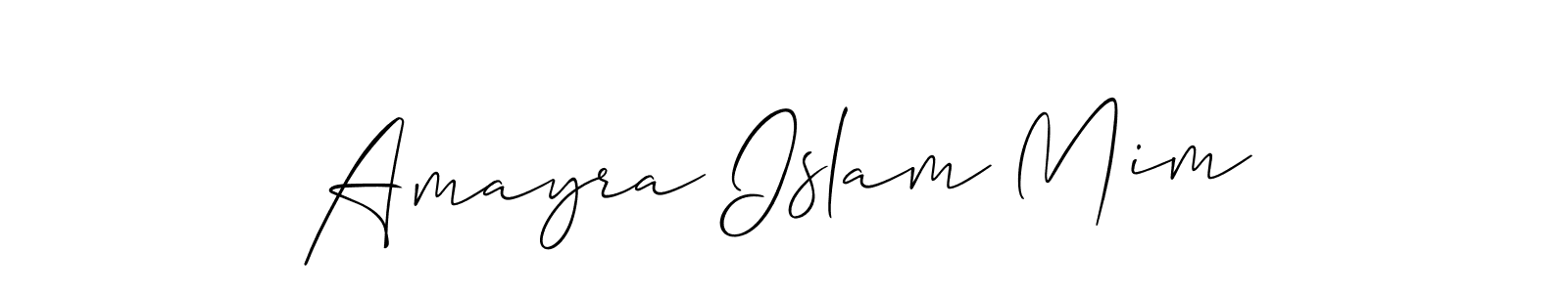 if you are searching for the best signature style for your name Amayra Islam Mim. so please give up your signature search. here we have designed multiple signature styles  using Allison_Script. Amayra Islam Mim signature style 2 images and pictures png