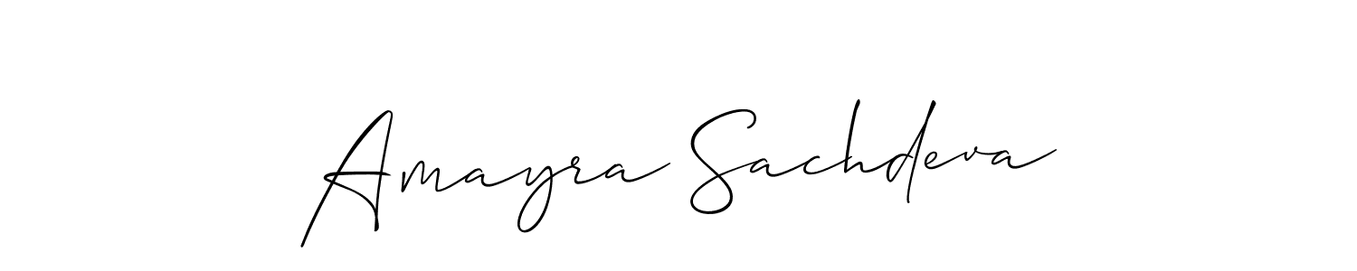 Amayra Sachdeva stylish signature style. Best Handwritten Sign (Allison_Script) for my name. Handwritten Signature Collection Ideas for my name Amayra Sachdeva. Amayra Sachdeva signature style 2 images and pictures png