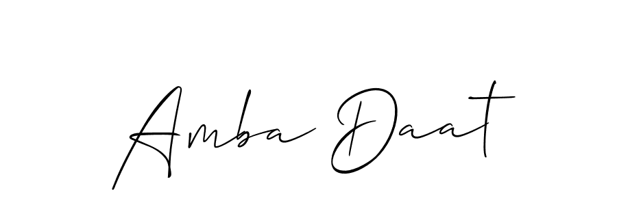 The best way (Allison_Script) to make a short signature is to pick only two or three words in your name. The name Amba Daat include a total of six letters. For converting this name. Amba Daat signature style 2 images and pictures png