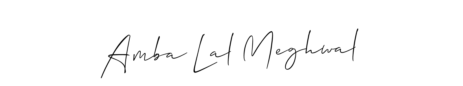 How to make Amba Lal Meghwal name signature. Use Allison_Script style for creating short signs online. This is the latest handwritten sign. Amba Lal Meghwal signature style 2 images and pictures png