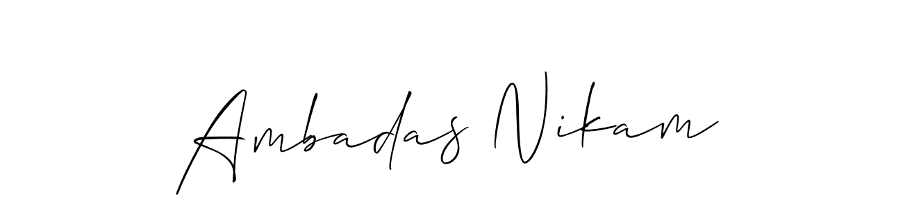 Make a short Ambadas Nikam signature style. Manage your documents anywhere anytime using Allison_Script. Create and add eSignatures, submit forms, share and send files easily. Ambadas Nikam signature style 2 images and pictures png