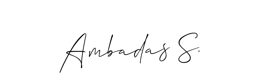 How to make Ambadas S. name signature. Use Allison_Script style for creating short signs online. This is the latest handwritten sign. Ambadas S. signature style 2 images and pictures png