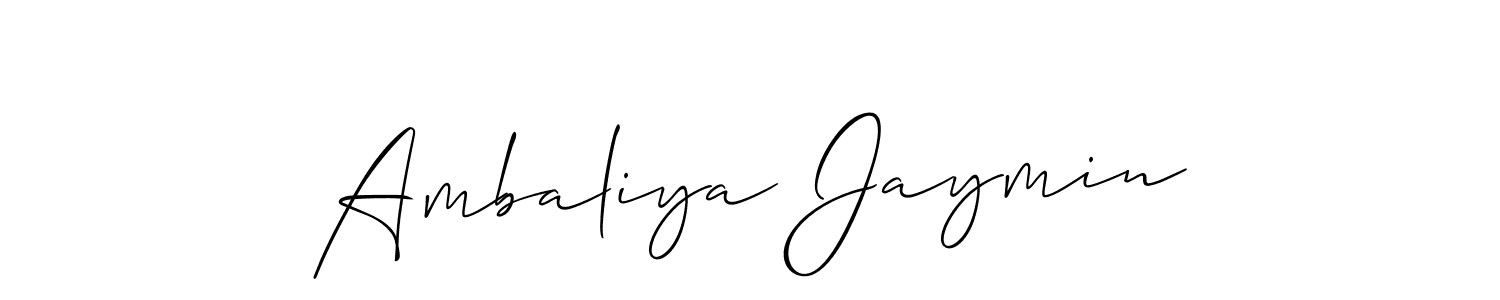 The best way (Allison_Script) to make a short signature is to pick only two or three words in your name. The name Ambaliya Jaymin include a total of six letters. For converting this name. Ambaliya Jaymin signature style 2 images and pictures png