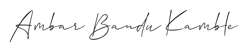 The best way (Allison_Script) to make a short signature is to pick only two or three words in your name. For converting this name Ambar Bandu Kamble. Ambar Bandu Kamble signature style 2 images and pictures png