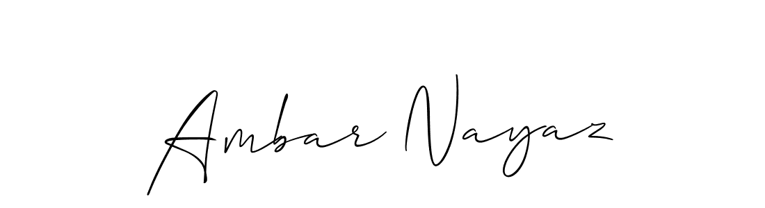 Create a beautiful signature design for name Ambar Nayaz. With this signature (Allison_Script) fonts, you can make a handwritten signature for free. Ambar Nayaz signature style 2 images and pictures png