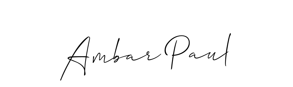 Make a short Ambar Paul signature style. Manage your documents anywhere anytime using Allison_Script. Create and add eSignatures, submit forms, share and send files easily. Ambar Paul signature style 2 images and pictures png