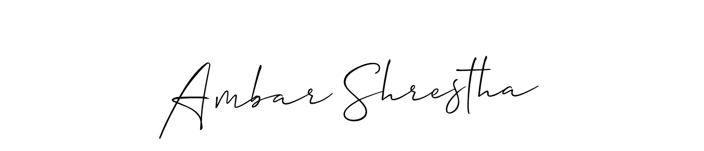 if you are searching for the best signature style for your name Ambar Shrestha. so please give up your signature search. here we have designed multiple signature styles  using Allison_Script. Ambar Shrestha signature style 2 images and pictures png