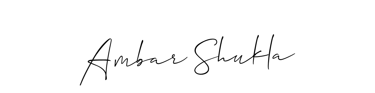 Also You can easily find your signature by using the search form. We will create Ambar Shukla name handwritten signature images for you free of cost using Allison_Script sign style. Ambar Shukla signature style 2 images and pictures png