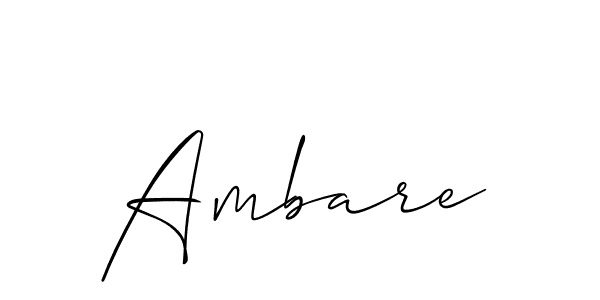 Create a beautiful signature design for name Ambare. With this signature (Allison_Script) fonts, you can make a handwritten signature for free. Ambare signature style 2 images and pictures png