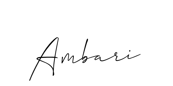 Design your own signature with our free online signature maker. With this signature software, you can create a handwritten (Allison_Script) signature for name Ambari. Ambari signature style 2 images and pictures png