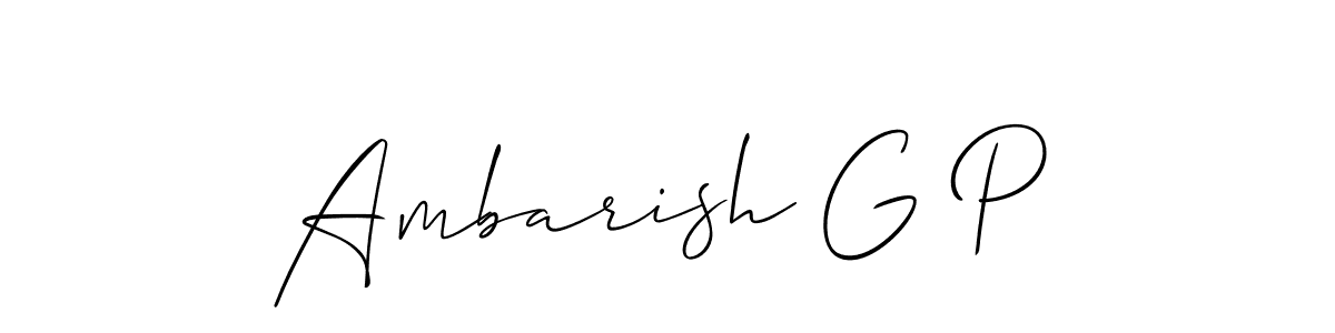 It looks lik you need a new signature style for name Ambarish G P. Design unique handwritten (Allison_Script) signature with our free signature maker in just a few clicks. Ambarish G P signature style 2 images and pictures png