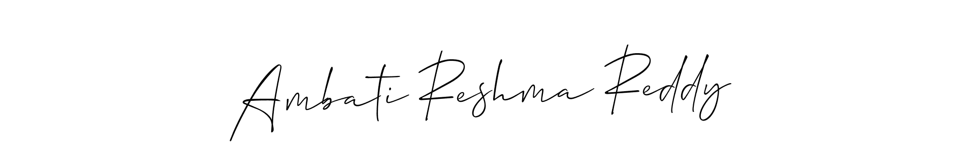 Make a beautiful signature design for name Ambati Reshma Reddy. With this signature (Allison_Script) style, you can create a handwritten signature for free. Ambati Reshma Reddy signature style 2 images and pictures png