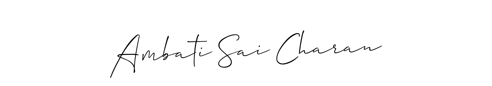 Make a short Ambati Sai Charan signature style. Manage your documents anywhere anytime using Allison_Script. Create and add eSignatures, submit forms, share and send files easily. Ambati Sai Charan signature style 2 images and pictures png