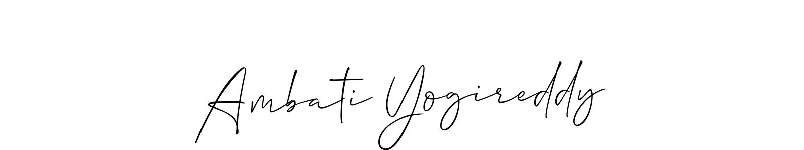 Make a beautiful signature design for name Ambati Yogireddy. With this signature (Allison_Script) style, you can create a handwritten signature for free. Ambati Yogireddy signature style 2 images and pictures png