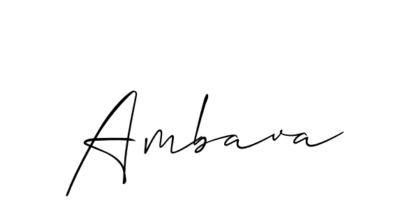 Design your own signature with our free online signature maker. With this signature software, you can create a handwritten (Allison_Script) signature for name Ambava. Ambava signature style 2 images and pictures png
