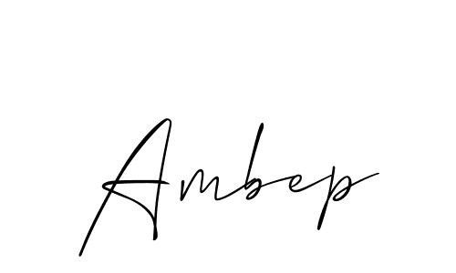 Design your own signature with our free online signature maker. With this signature software, you can create a handwritten (Allison_Script) signature for name Ambep. Ambep signature style 2 images and pictures png